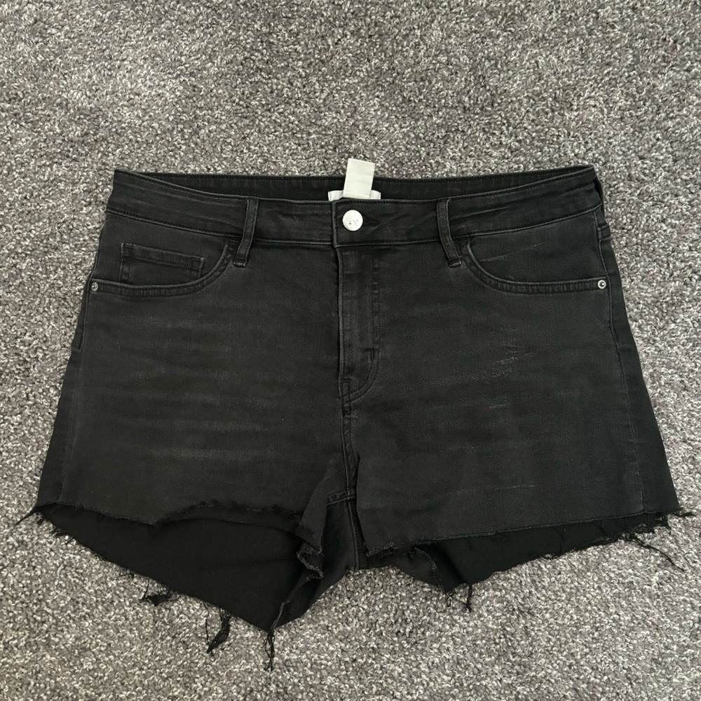 H&M Distressed Black Shorts